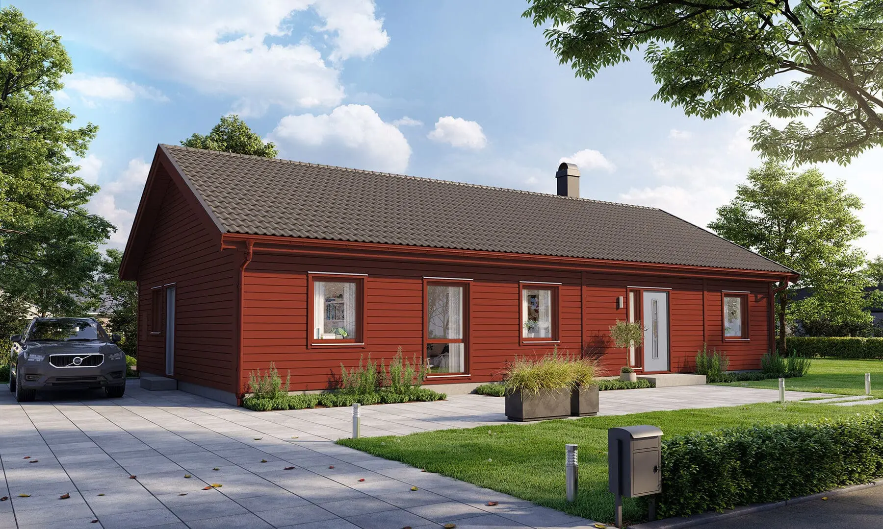 Prio 129 modern framsida röd